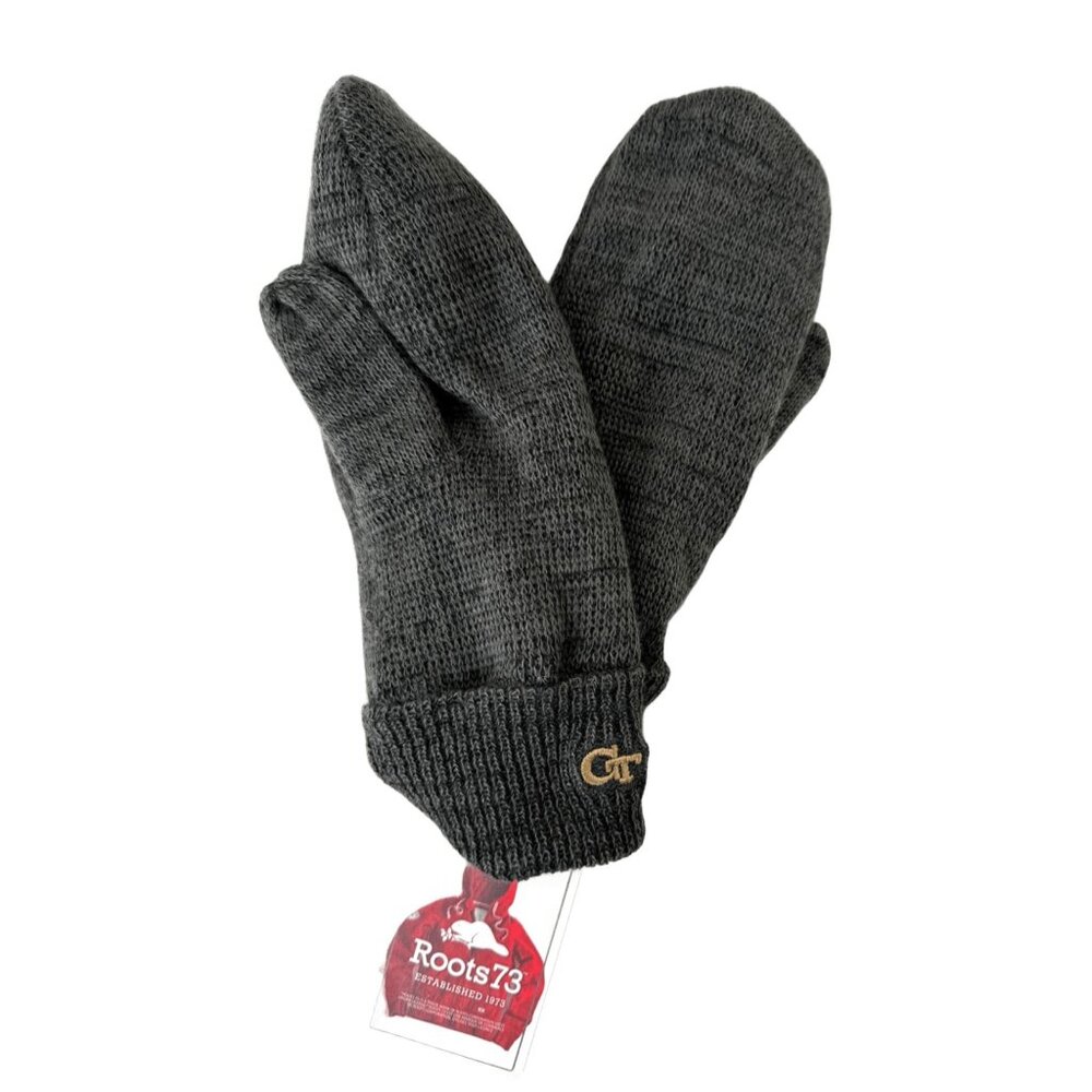 NEW Roots73 NCAA Grey Maplelake Knit Mittens Georgia Tech Size L/XL